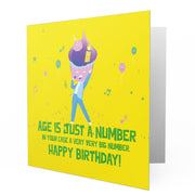 Happy Birthday Ages is Just a Number Singging Muffen - Greetings Cards