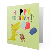 Happy Birthday Wee Monkey & Crocodile - Greetings Cards