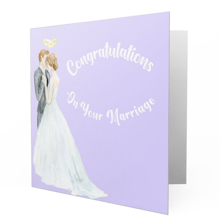 Congratulation Bride and Groom on Your marriage Purple - Greetings Cards