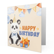 Happy Birthday Watercolor illustration with panda - Greetings Cards