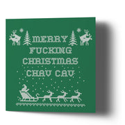 Merry Fucking Christmas Chav Cav - Green Greetings Card