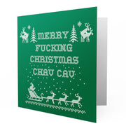 Merry Fucking Christmas Chav Cav - Green Greetings Card