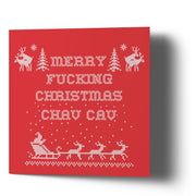 Merry Fucking Christmas Chav Cav - Red Greetings Card