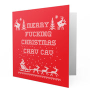 Merry Fucking Christmas Chav Cav - Red Greetings Card