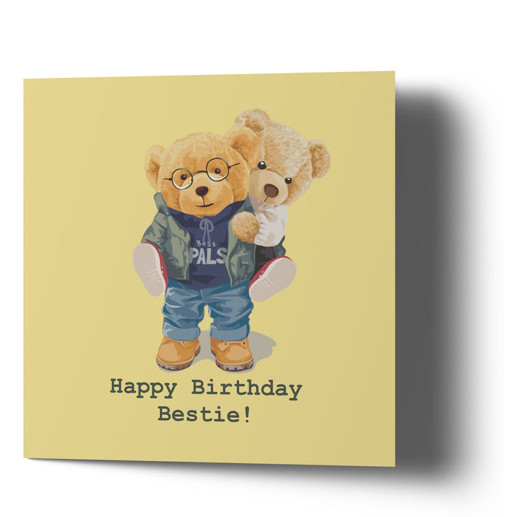 Happy Birthday Bestie Best Pals - Bear Greetings Cards