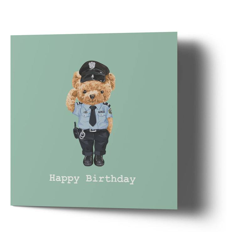 Happy Birthday Police - Bear Greetings Cards