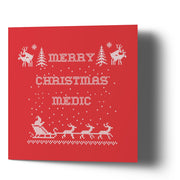 Merry Christmas Medic - Red Greetings Card