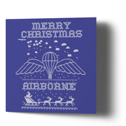 Merry Christmas Airborne - Blue Greetings Card