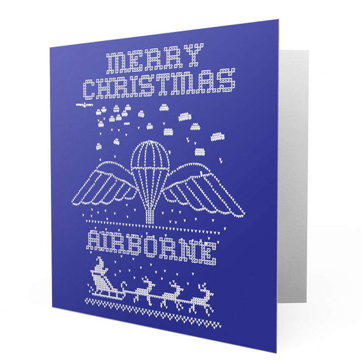 Merry Christmas Airborne - Blue Greetings Card