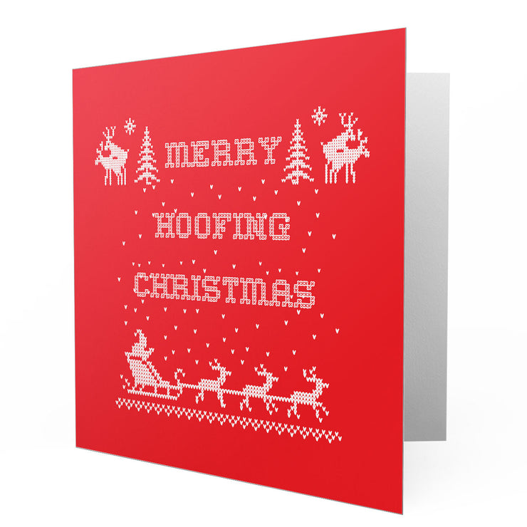 Merry Hoofing Christmas - Red Greetings Cards