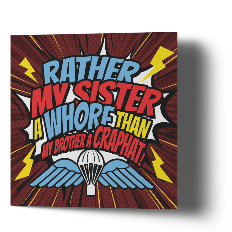 Pop Airborne - Rather My Sister a Whole Than My Brother a Craphat! - Greetings Cards