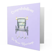 Purple Congratulations on Your Marriage Class Car - Greetings Cards