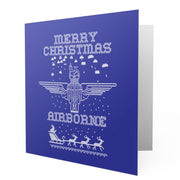 Merry Christmas Airborne - Parachute Regiment Greetings Card - Blue