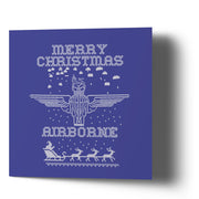 Merry Christmas Airborne - Parachute Regiment Greetings Card - Blue