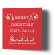 Merry Christmas Grey Mafia - Red Greetings Card