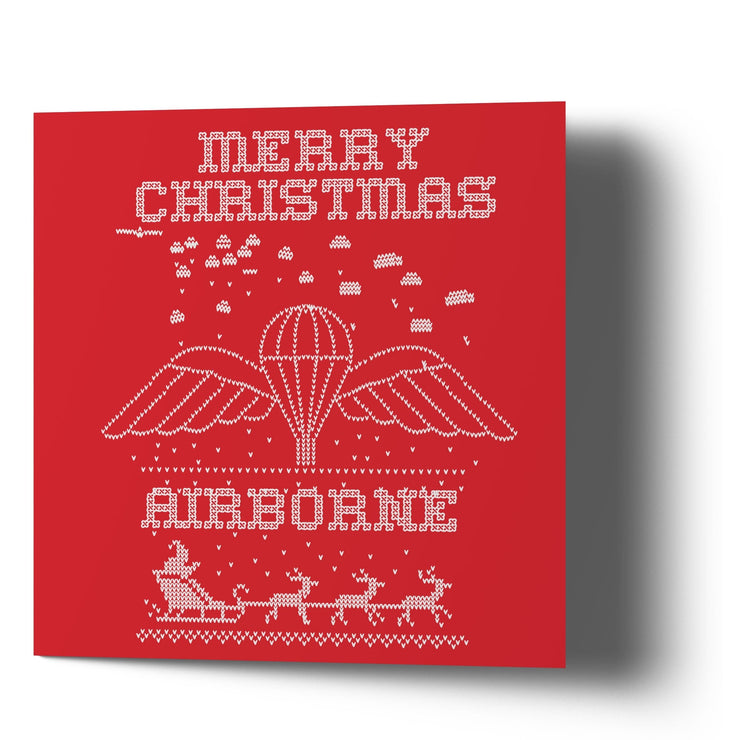 Merry Christmas Airborne - Red Greetings Cards