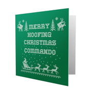 Merry Hoofing Christmas Commando - Green Greetings Cards