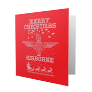 Merry Christmas Airborne - Parachute Regiment Greetings Card - Red