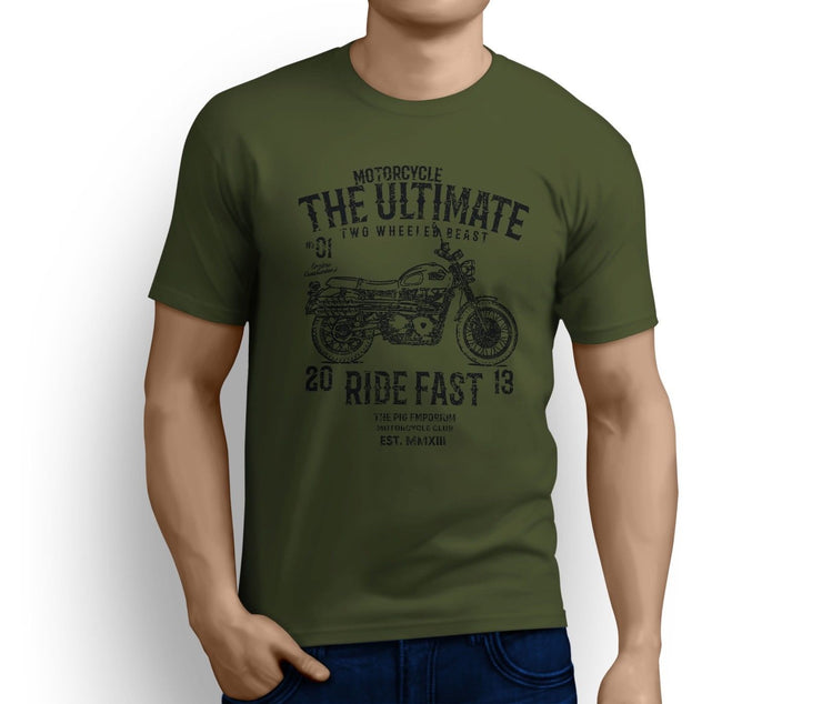 RH Ultimate Art Tee aimed at fans of Triumph Scrambler Motorbike