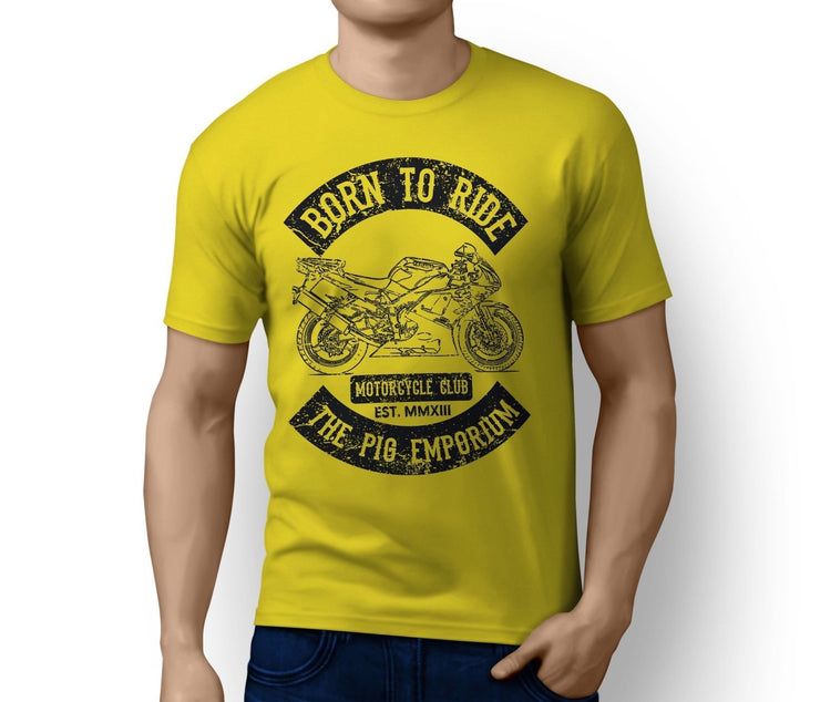 RH Born to Ride Illustration For A Yamaha YZF-R1 2001 Motorbike Fan T-Shirt