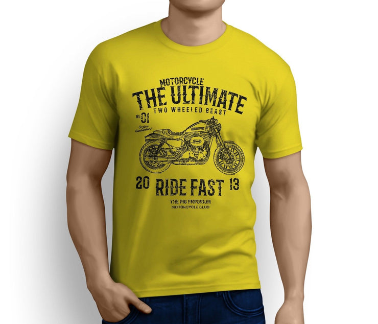 RH Ultimate Art Tee aimed at fans of Harley Davidson Roadster Motorbike