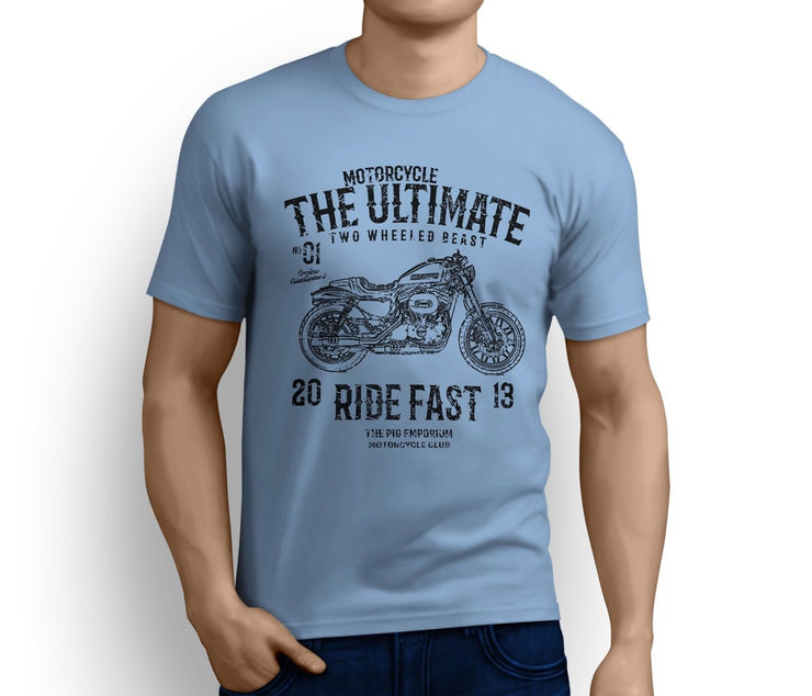 RH Ultimate Art Tee aimed at fans of Harley Davidson Roadster Motorbike