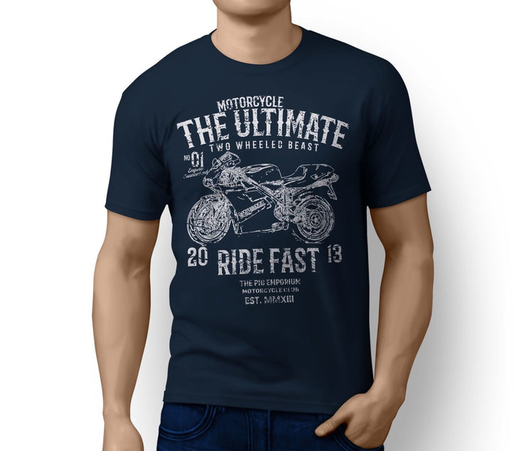 RH Ultimate Illustration For A Ducati 748 Motorbike Fan T-shirt