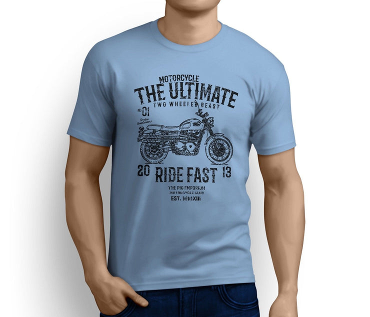 RH Ultimate Art Tee aimed at fans of Triumph Scrambler Motorbike