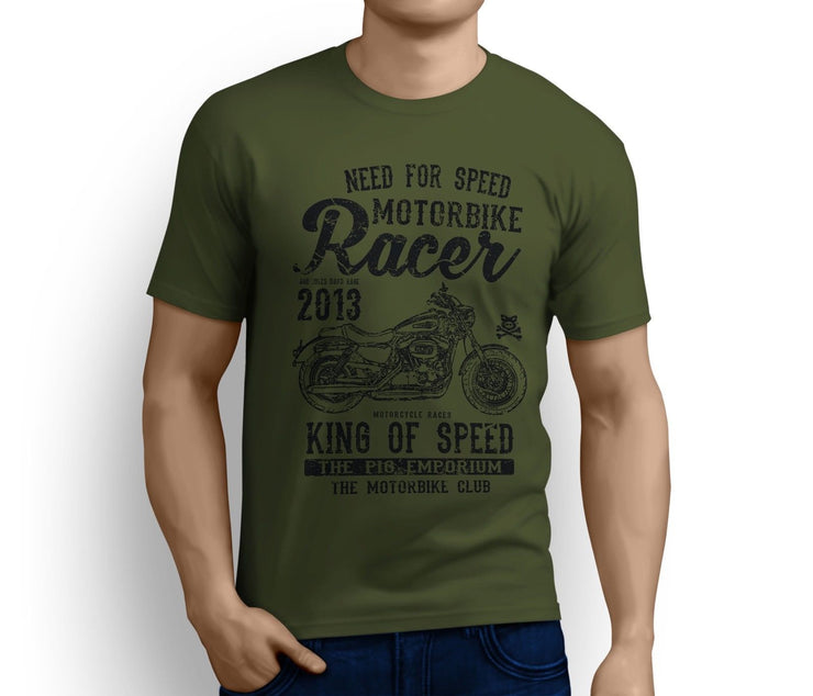 RH King Illustration For A Harley Davidson 1200 Custom Motorbike Fan T-shirt