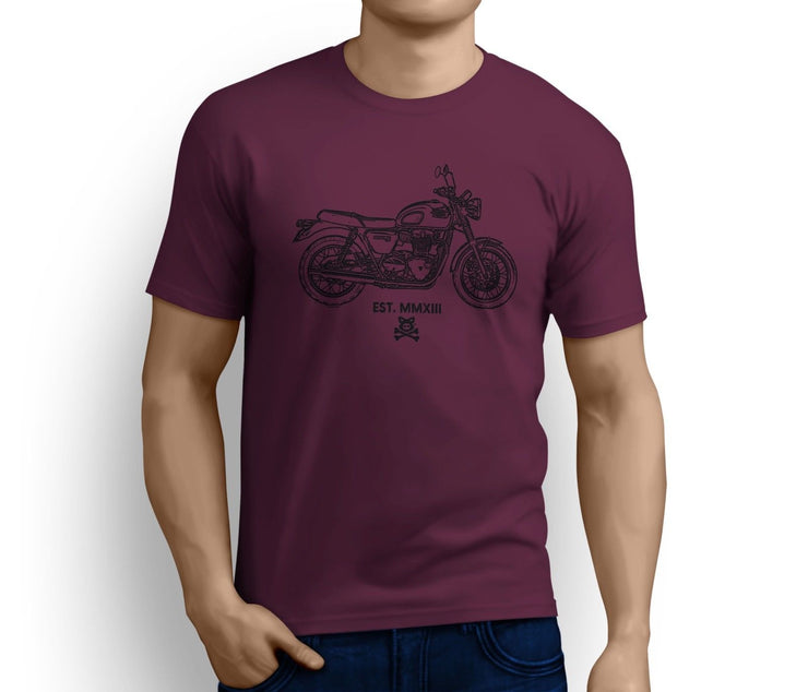 Road Hogs Art Tee aimed at fans of Triumph Bonneville T100 Motorbike