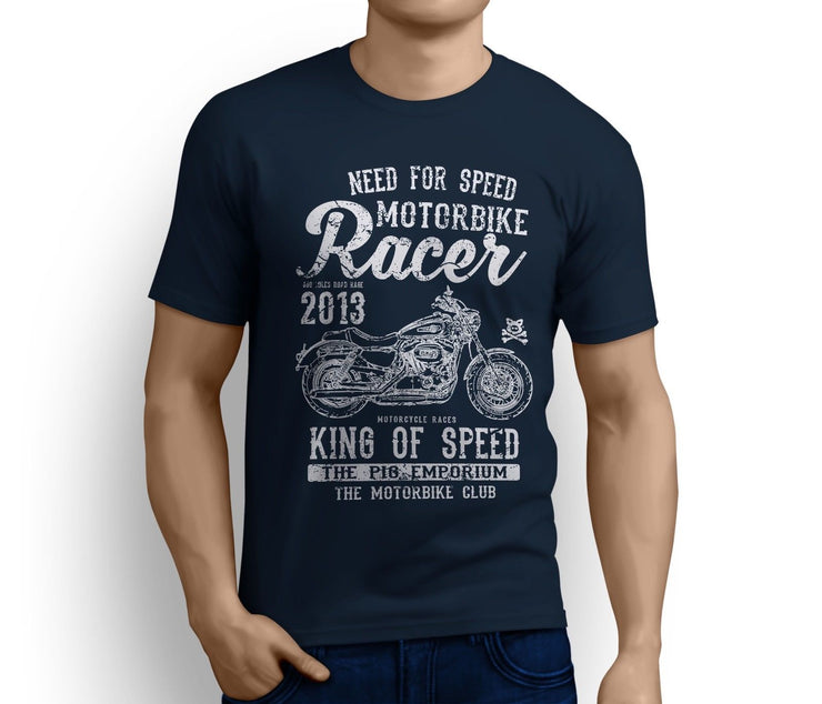 RH King Illustration For A Harley Davidson 1200 Custom Motorbike Fan T-shirt