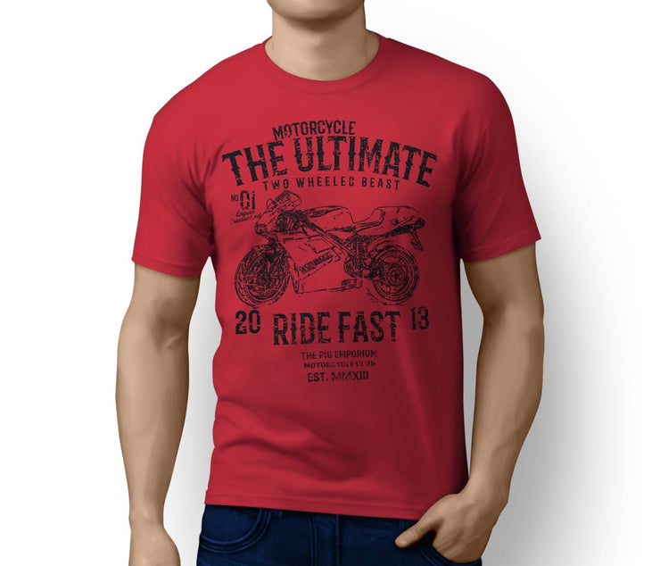 RH Ultimate Illustration For A Ducati 748 Motorbike Fan T-shirt