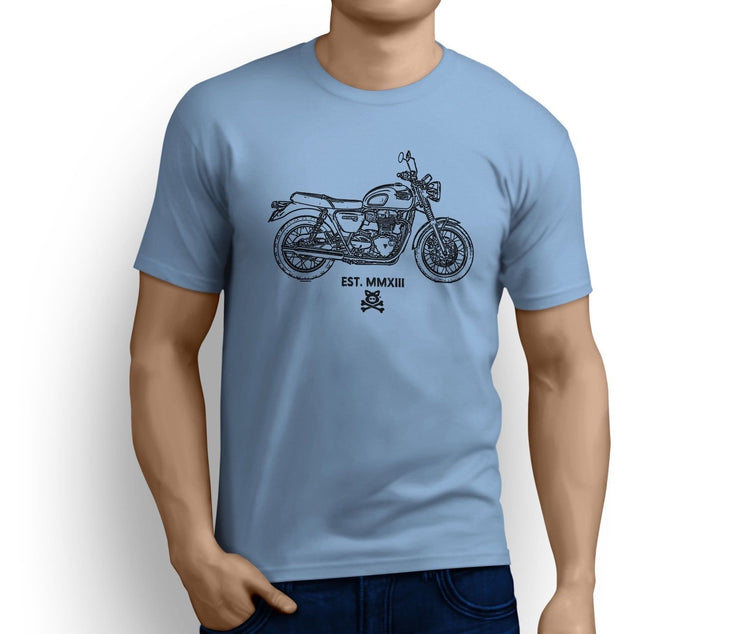 Road Hogs Art Tee aimed at fans of Triumph Bonneville T100 Motorbike