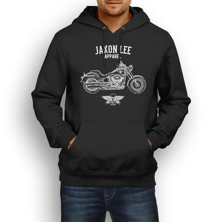 Jaxon Lee Harley Davidson Fat Boy S inspired Motorcycle Art Hoody - Jaxon lee