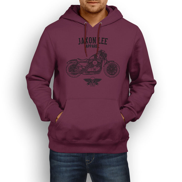 Jaxon Lee Harley Davidson Forty Eight inspired Motorcycle Art Hoody - Jaxon lee