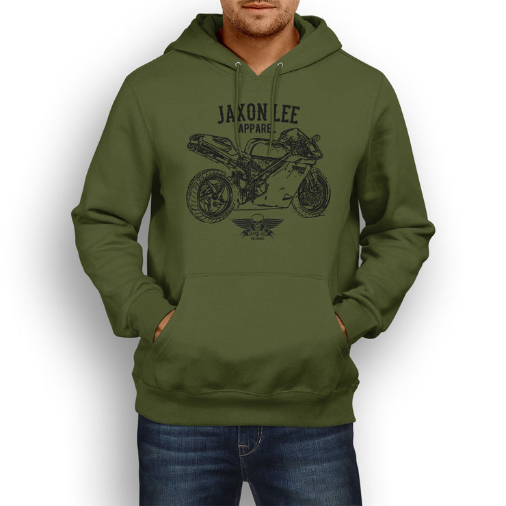 Jaxon Lee Illustration For A Ducati 996R Motorbike Fan Hoodie