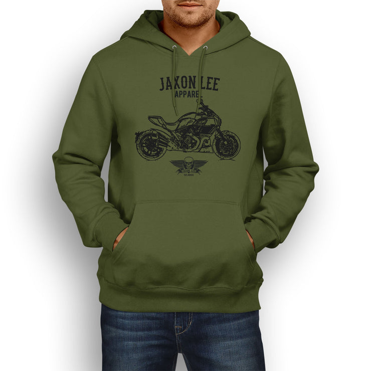 Jaxon Lee Illustration For A Ducati Diavel Carbon Motorbike Fan Hoodie