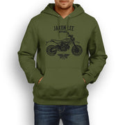 Jaxon Lee Illustration For A Ducati Scrambler Desert Sled Motorbike Fan Hoodie
