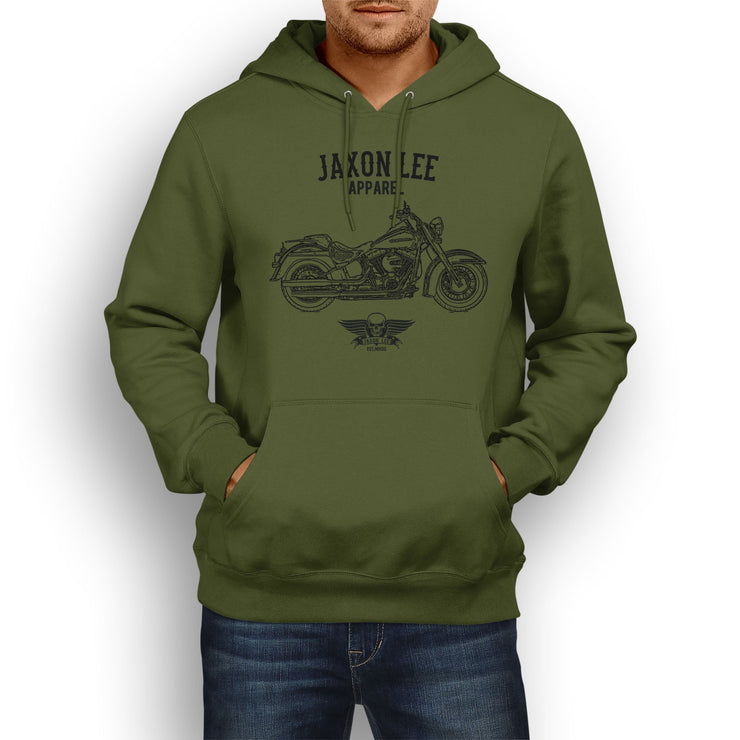 Jaxon Lee Art Hood aimed at fans of Harley Davidson Softail Deluxe Motorbike