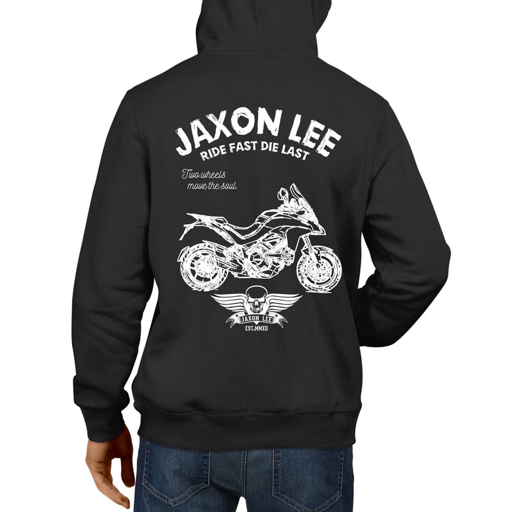 JL Ride Illustration For A Ducati Multistrada 1200S Motorbike Fan Hoodie