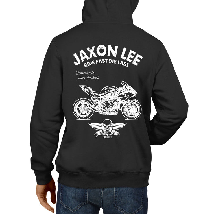 JL Ride Illustration For A Kawasaki Ninja H2R Motorbike Fan Hoodie