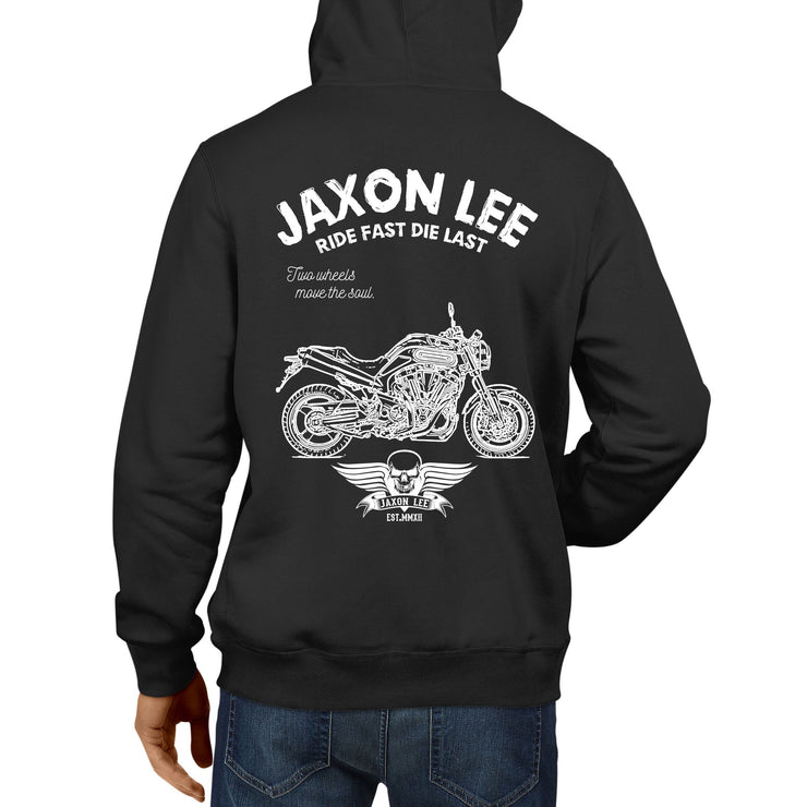 JL Ride Illustration For A Yamaha MT-01 Motorbike Fan Hoodie