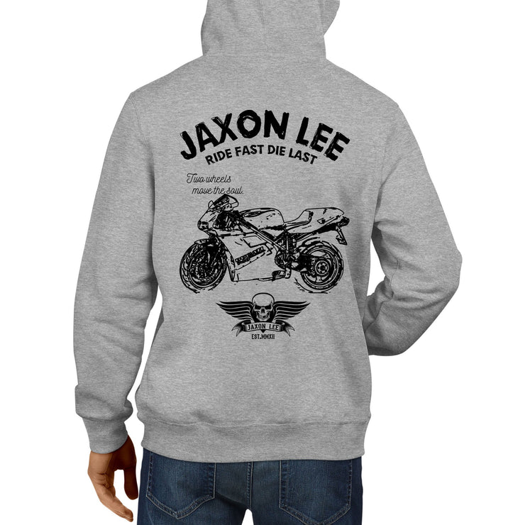 JL Ride Illustration For A Ducati 748 Motorbike Fan Hoodie