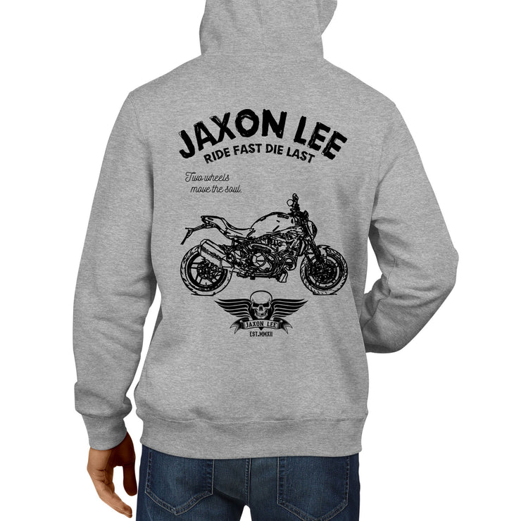 JL Ride Illustration For A Ducati Monster 1200 Motorbike Fan Hoodie