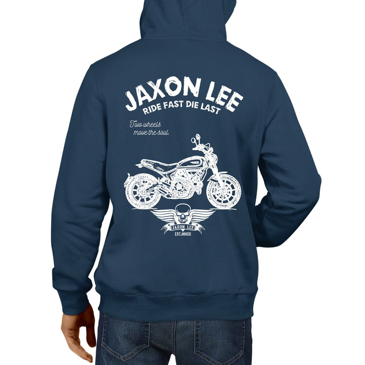 JL Ride Illustration For A Ducati Scrambler Icon Motorbike Fan Hoodie