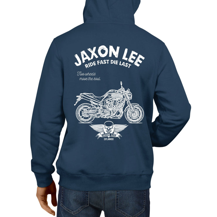 JL Ride Illustration For A Yamaha MT-01 Motorbike Fan Hoodie