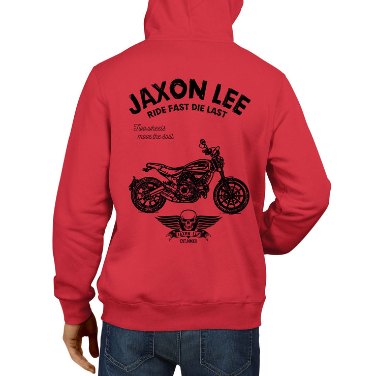 JL Ride Illustration For A Ducati Scrambler Full Throttle Motorbike Fan Hoodie