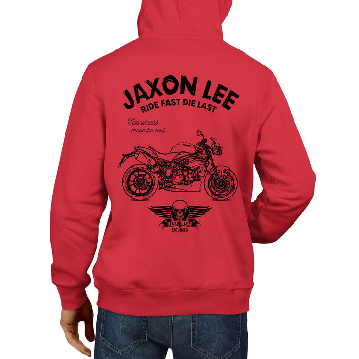 JL Ride Illustration For A Triumph Speed Triple R Motorbike Fan Hoodie