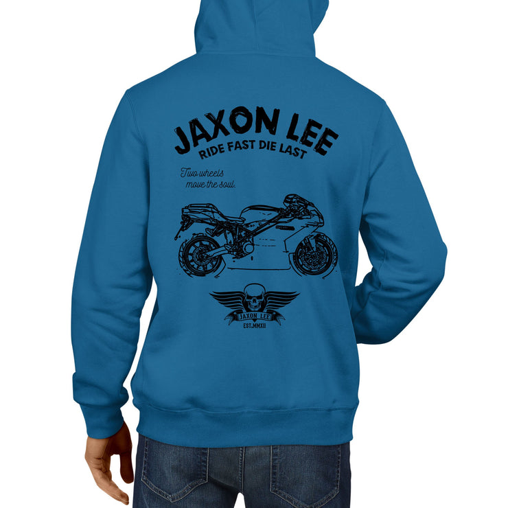 JL Ride Illustration For A Ducati 999 Motorbike Fan Hoodie