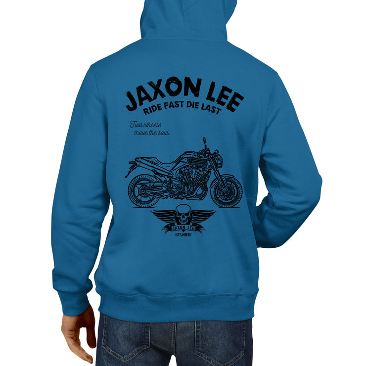 JL Ride Illustration For A Yamaha MT-01 Motorbike Fan Hoodie